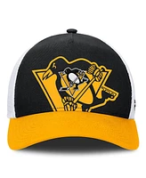 Fanatics Men's Black/Gold Pittsburgh Penguins Authentic Pro A-Frame Rink Adjustable Hat