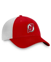 Fanatics Men's Red/White New Jersey Devils Slouch Core Primary Logo Trucker Adjustable Hat