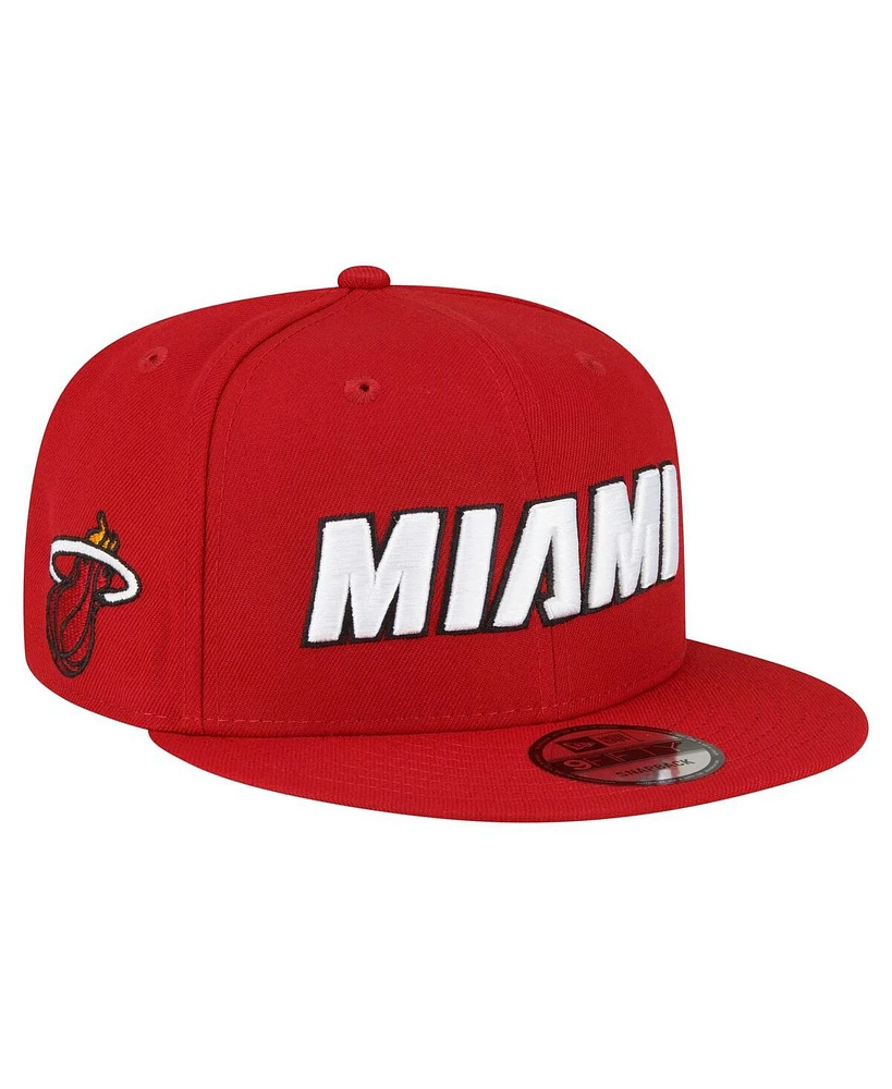 New Era Men's Red Miami Heat Jersey Hook Statement Edition 9FIFTY Snapback Hat