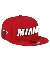 New Era Men's Red Miami Heat Jersey Hook Statement Edition 9FIFTY Snapback Hat