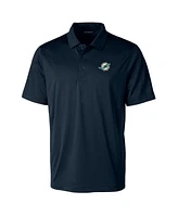 Cutter & Buck Men's Navy Miami Dolphins Prospect Textured Stretch Polo