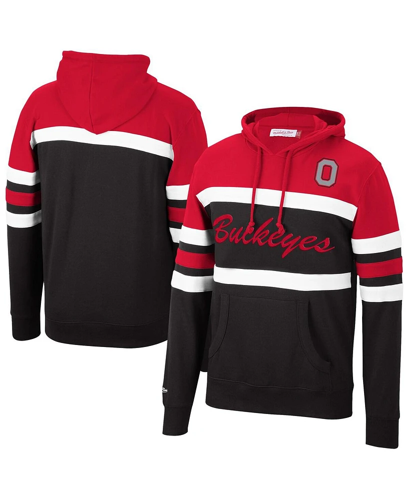 Mitchell & Ness Men's Black/Red Ohio State Buckeyes Head Coach Pullover Hoodie