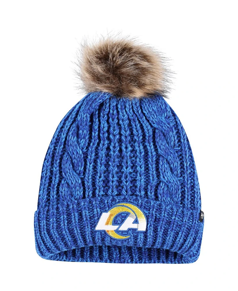 '47 Brand Women's Royal Los Angeles Rams Meeko Cuffed Knit Hat with Pom