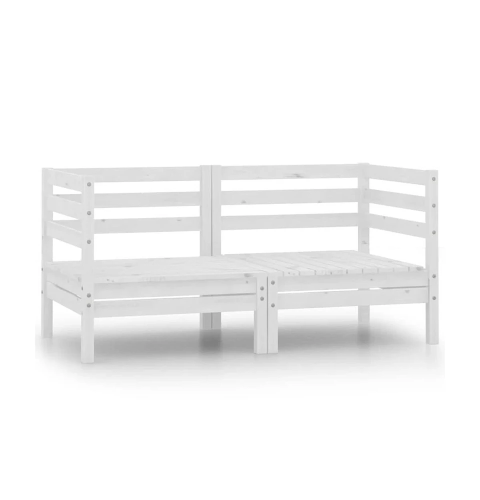 Patio Corner Sofas 2 pcs White Solid Wood Pine