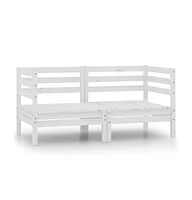 Patio Corner Sofas 2 pcs White Solid Wood Pine