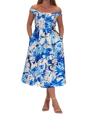 Donna Ricco Women's Floral-Print Midi Dress