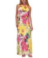 Donna Ricco Women's Floral-Print Tiered Maxi Dress