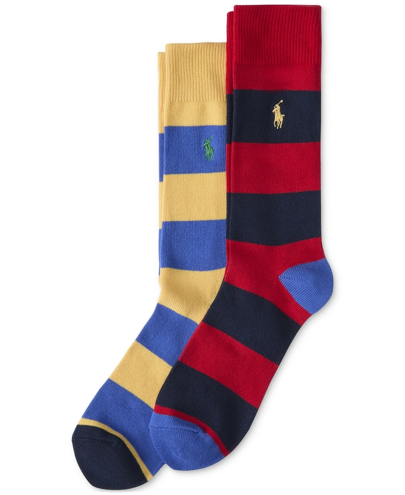 Polo Ralph Lauren Men's 2-Pk. Rugby Stripe Slack Socks