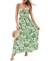 Women's Sunset Shores Tropical Print Maxi Beach Dress