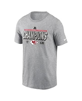 Nike Men's Heather Charcoal Kansas City Chiefs 2024 Afc Champions Locker Room Trophy Collection T-Shirt