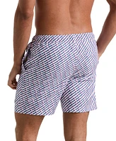 Original Penguin Men's Geo Print Drawstring 7" Swim Trunks