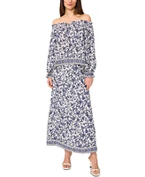 Sam & Jess Women's Printed Off-The-Shoulder Long-Sleeve Top