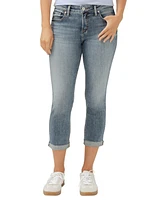 Silver Jeans Co. Women's Elyse Mid Rise Comfort Fit Capri