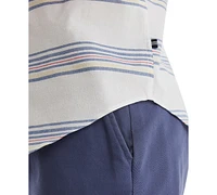 Nautica Men's Short Sleeve Button-Down Striped Oxford Shirt