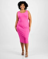 Bar Iii Trendy Plus Sleeveless Bodycon Midi Dress, Created for Macy's