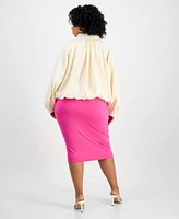 Bar Iii Trendy Plus Size Cargo Jacket Bodycon Dress Exclusively At Macys