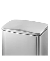 13 Gal./50 Liter Rectangular Stainless Steel Step-on Trash Can for Kitchen