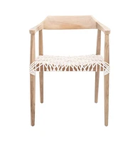 Munro Leather Woven Accent Chair