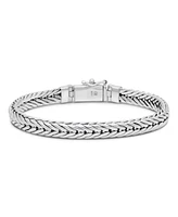 Sterling Silver Foxtail Oval 7mm Chain Bracelet, Large 8.0 in