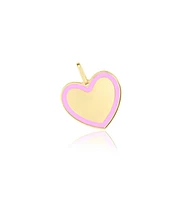 The Lovery Pink Enamel Golden Heart Charm 14K Gold