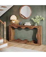 Tribesigns 63 Inches Farmhouse Console Table with Storage, Couch Behind Sofa, Long Entryway Table, Sofa Narrow Hal