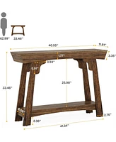 Tribesigns Console Table with Storage, 2-Tier Wood Entryway Table with Shelf, Farmhouse Narrow Sofa Table Behind Couch for Foyer, Hallway, Living Room
