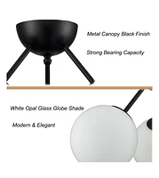 Moose Globe Sputnik Chandelier Black Ceiling Light- 3 Light