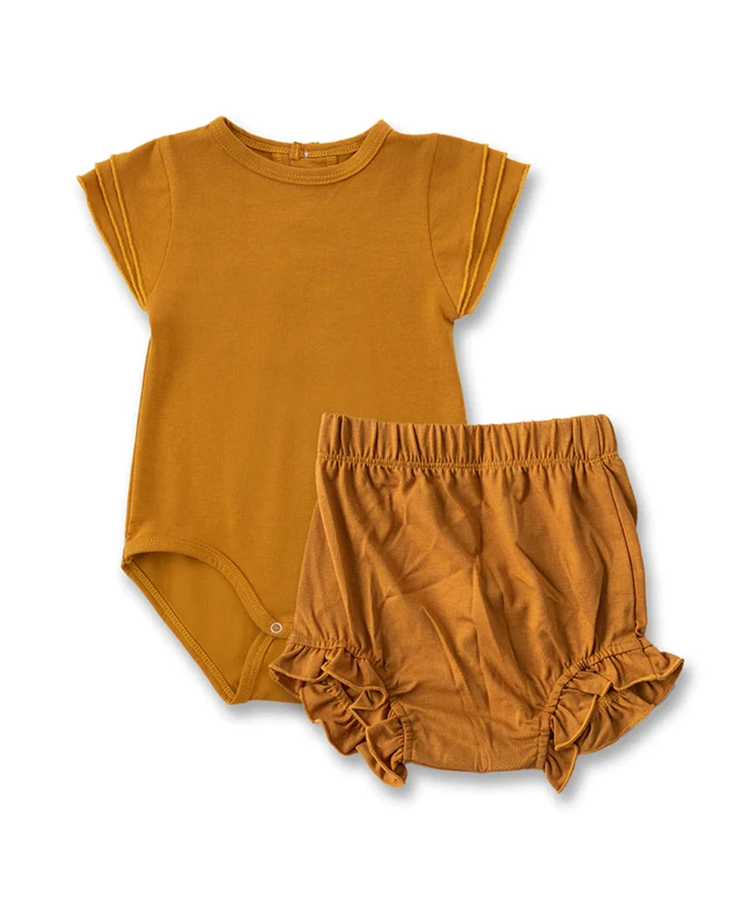 Earth Baby Outfitters Girls 2-Piece Bodysuit and Bloomer Set