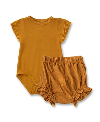 Earth Baby Outfitters Girls 2-Piece Bodysuit and Bloomer Set