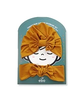 Earth Baby Outfitters Baby Girls 2-Piece Bow Hat and Headband Set