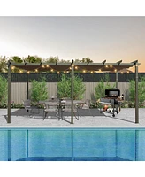 Mondawe 11 X 20 Ft Outdoor Living Aluminum Garden Pergola Patio Grill Gazebo Canopies