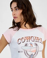 Freeze 24-7 Juniors' Cowgirl Surf Graphic Raglan T-Shirt