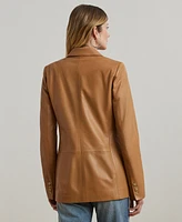 Lauren Ralph Women's Double-Breasted Lambskin Blazer