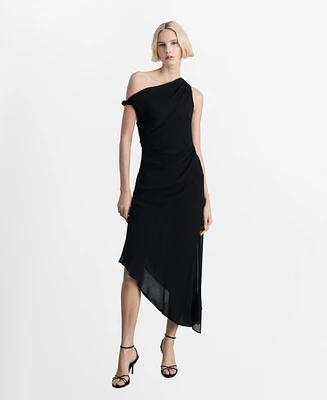 Mango Women's Asymmetric Draped Gown