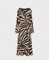 Mango Women's Zebra Print Flared Dress