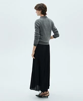 Mango Women's Pleated Long Skirt