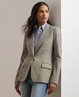 Lauren Ralph Women's Glen Plaid Cotton-Blend Twill Blazer