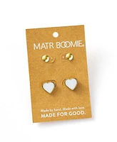 Matr Boomie Ranjani Mother of Pearl Heart Earring Set