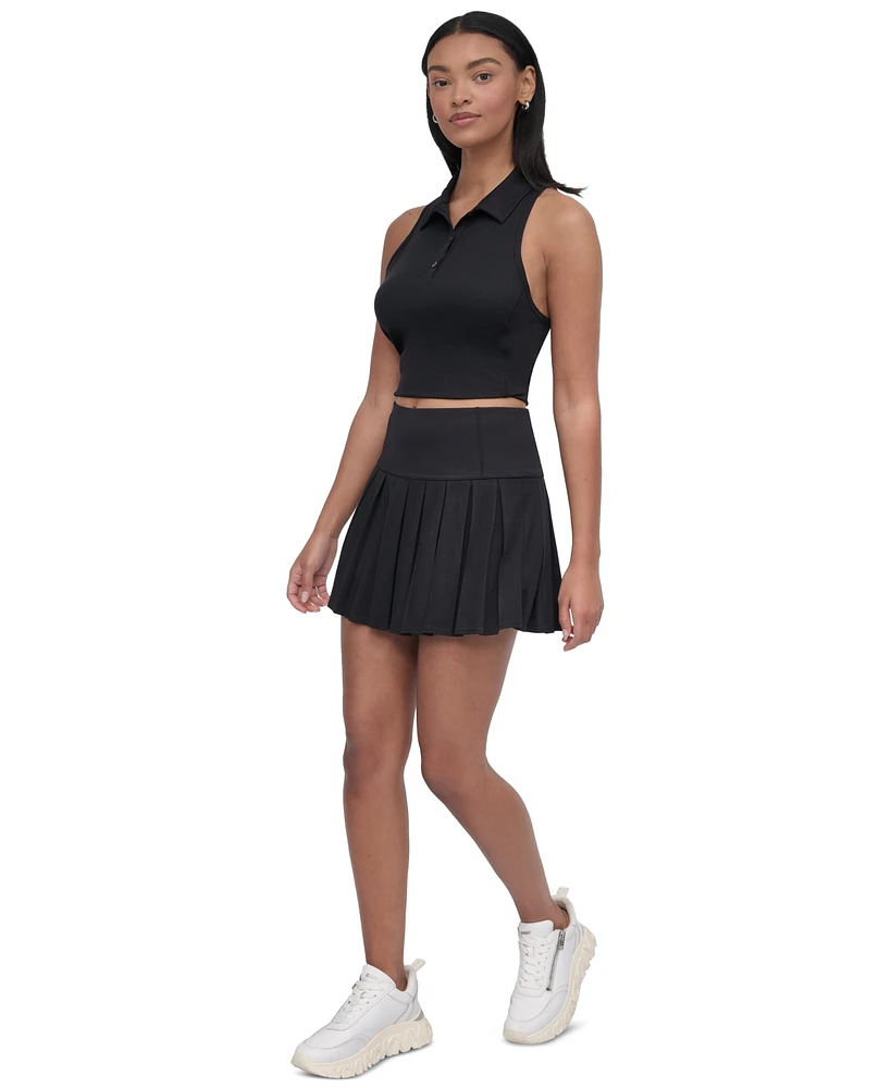 Dkny Sport Women's Court Pique-Knit Pleated Tennis Skort
