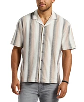 Buffalo David Bitton Men's Short Sleeve Striped Button Up Camp Shirt