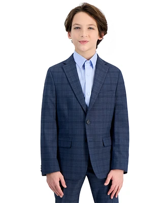 Kenneth Cole Reaction Big Boys Slim-Fit Plaid Suit