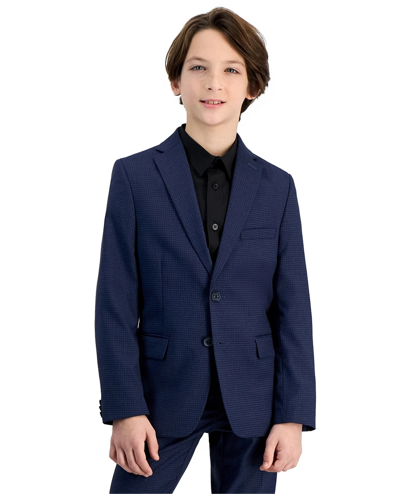 Kenneth Cole Reaction Big Boys Slim-Fit Microcheck Suit