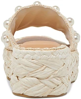 Dolce Vita Women's Caper Pearl Raffia Woven Footbed Sandals