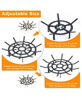 Aoodor 31 in Fire Grate, Round Adjustable Size Smoke-Free Fire Pit Grate, Heavy Duty Burning Log Grate for Outdoor Campfire, Hearth Wood Stove and Out