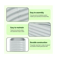 Garden Raised Bed 63"x31.5"x31.9" Galvanized Steel Silver