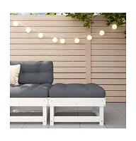 Patio Footstool White Solid Wood Pine