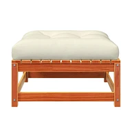 Patio Footstools with Cushions 2 pcs Wax Brown Solid Wood Pine