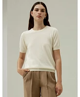 Baby Cashmere Crew Neck Knit Top for Women
