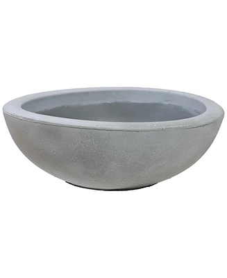 Percival 20.75" Shallow Outdoor Planter Bowl for Flowers and Succulents - Polyresin Double-Walled Design Gray Set of 4