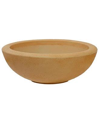 Percival 20.75" Shallow Outdoor Planter Bowl for Flowers and Succulents - Polyresin Double-Walled Design Gray Set of 4